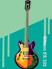 Muziek uit de gitaarserie in Pop-art potrait van miru arts