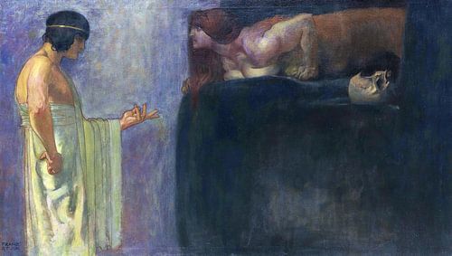 Oedipus lost het mysterie van de Sfinx op, FRANZ VON STUCK, 1891