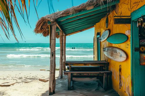 Surfstrand hut - zomerse sfeervolle foto