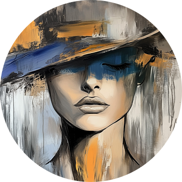 Vrouw met hoed van Koffie Zwart