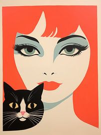Rétro Cat Woman Risographie sur Frank Daske | Foto & Design