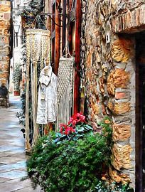 Allee Blick auf die Geschäfte Pienza von Dorothy Berry-Lound