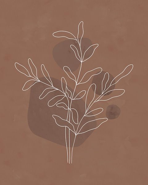 Minimalist illustration in white and brown