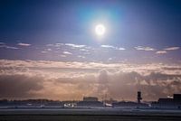 Rotterdam Airport in the morning fog