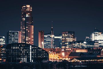 De skyline van het zakendistrict Brussel bij nacht van Daan Duvillier | Dsquared Photography