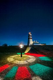 Alnes-Leuchtturm im Winter, Godøy, Norwegen von qtx