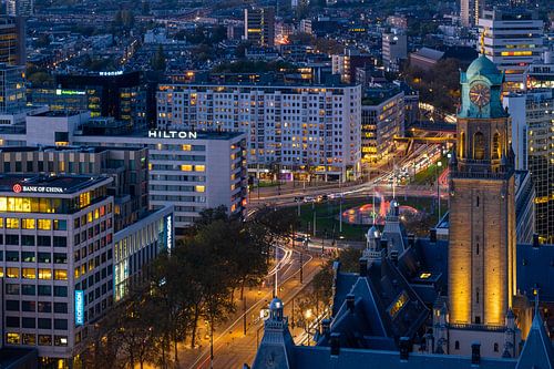 Rotterdam Centrum uit de hoogte bekeken