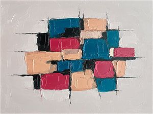 Minimalistische und abstrakte Kunstwerke in gedeckten Tönen