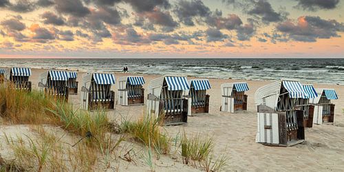 Bansin beach at sunset