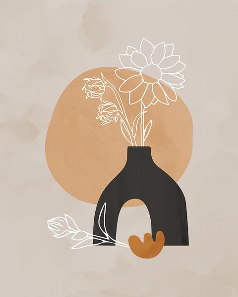 Minimalist still life of sunflowers
