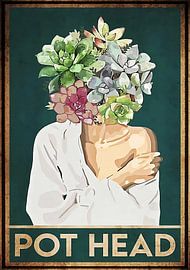 Garden Flower Pot Head Poster