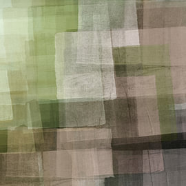 Abstrakte Kunst in Grün, Weiß und Taupe. 2er-Set. Nr. 2 von Abstrakte minimalistische Kunst