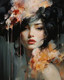 Buntes, modernes und abstraktes Porträt von Carla Van Iersel