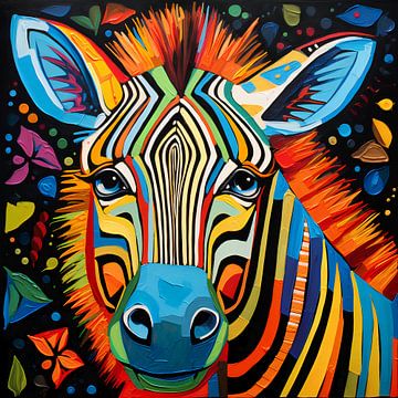 Kleurrijke zebra van ARTemberaubend