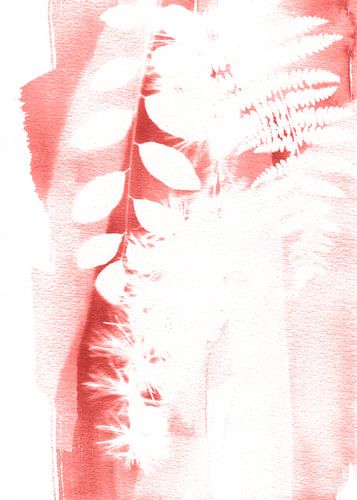 Wit oranje minimalitische abstracte bladeren