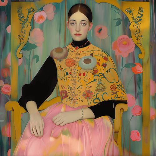 Meisje in Klimt-droomland