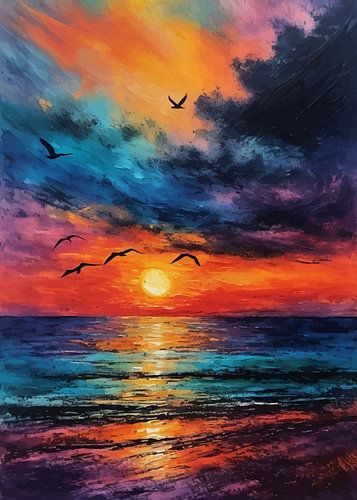 Coucher de soleil sur la mer Morte