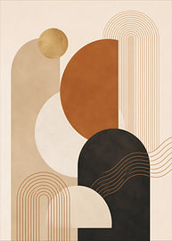 Modernes, organisches, abstraktes Design – Terrakotta-Bögen & e geometrische Formen von Timeless Artworks
