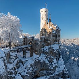 Lichtenstei Castle in the Swabian Alb in winter by Markus Lange