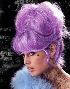 Brigitte Bardot Purple van Rene Ladenius Digital Art