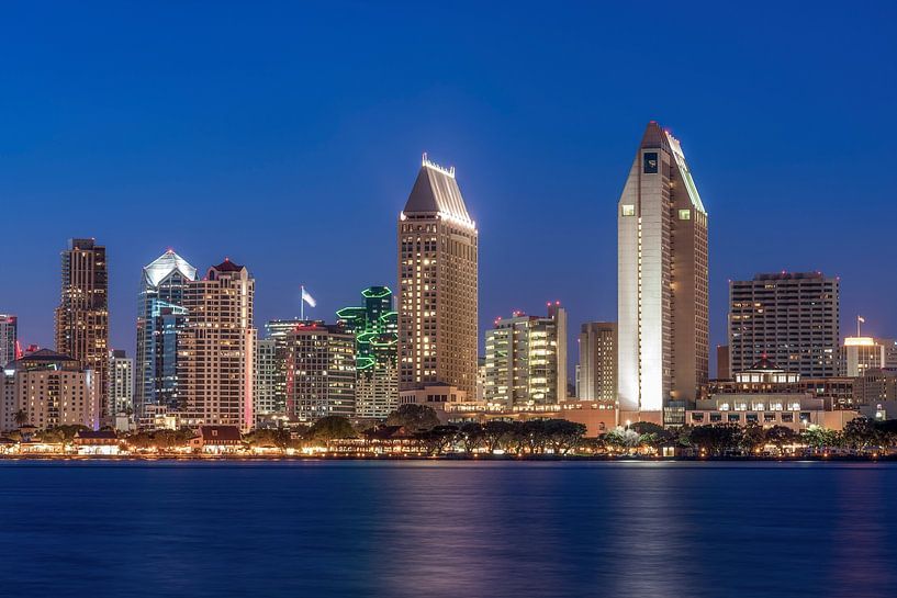 San Diego Skyline - At The Blue Hour by Joseph S Giacalone Photography