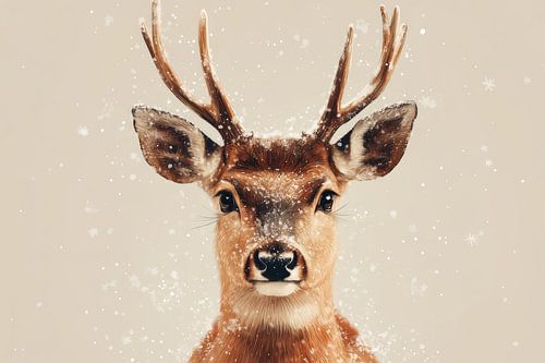 Winter Grace - Deer in the Snow