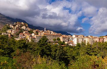 The town of Corte in Corsica, France
