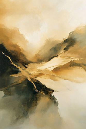 Mystiek landschap met goud