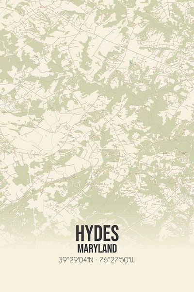 Vintage map of Hydes (Maryland), USA. by Prints of Place