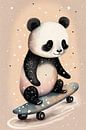 Panda on a skateboard nursery by Your unique art thumbnail
