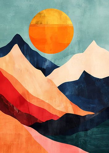 Abstracte berg zonsopgang