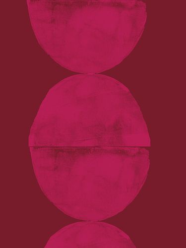 Fel neonroze en merlot. Vormen. Kleurrijke abstracte kunst.