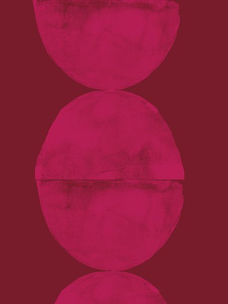 Leuchtendes Neon-Pink und Merlot. Formen. Bunte abstrakte Kunst. von Dina Dankers