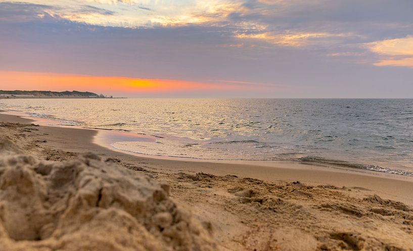 Colored sky beach Vrouwenpolder 2 by Percy's fotografie