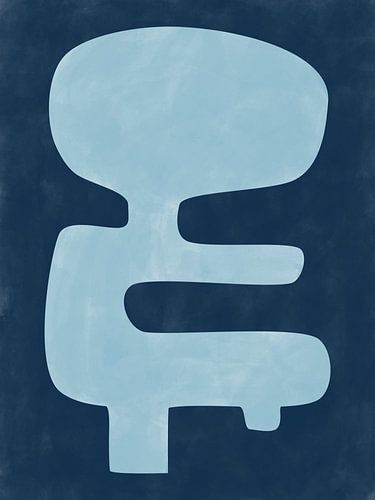 Blaue Silhouette Form