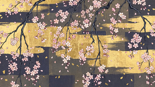 Sakura-Blüte – Goldene Aura