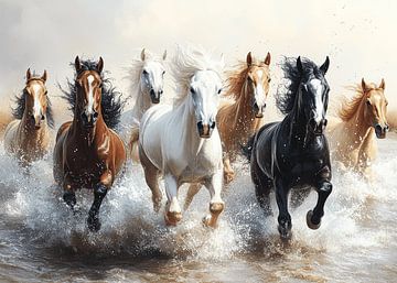 ein Pferd, das im Wasser schmort von mlaelaty 23