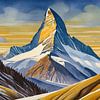 Matterhorn in Art Deco stijl van Kees van den Burg