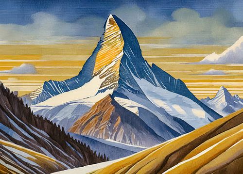 Matterhorn im Art-déco-Stil von Kees van den Burg