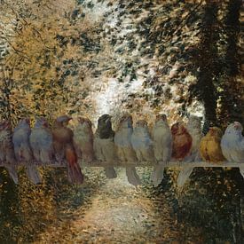 August Renoir - In het bos met vogelbok van Digital Art Studio