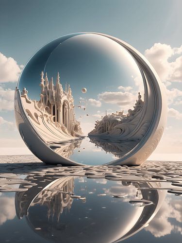 Surrealisme landschap futuristisch