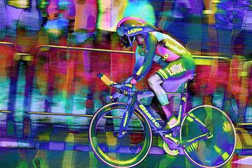 Cyclist in full speed by Carla van Zomeren