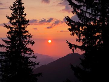 Coucher de soleil dans les Alpes du Lechtal