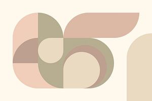 Mid-Century Bauhaus Bogen Formen in Naturfarben