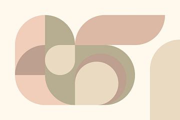Mid-Century Bauhaus Bogen Formen in Naturfarben