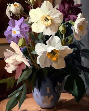 Bloemen in vaas. van AVC Photo Studio