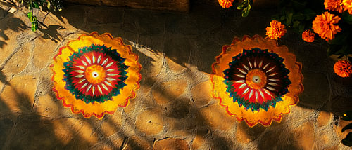 Décorations de sol colorées