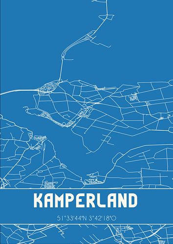 Blauwdruk | Landkaart | Kamperland (Zeeland)