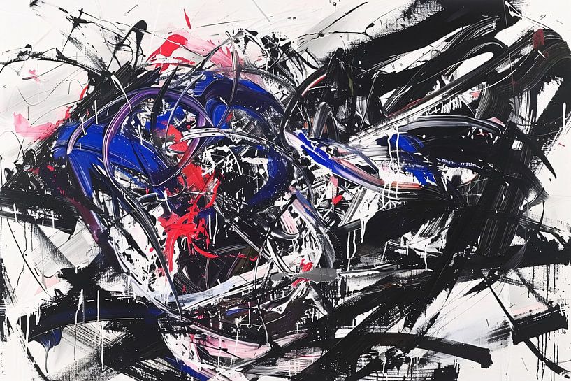 Dynamisch abstract kunstwerk met levendige kleuren van Art & Soul Creations