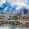 Digital art Victoria & Alfred Waterfront Cape Town by gea strucks